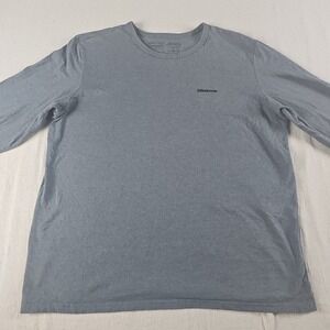 Patagonia Women's Long Sleeved P-6 Logo Responsibili-Tee Size XL Gray